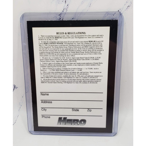 1994 Hero Magazine #11 Promo Card Insert DC Comics Superman - Picture 2 of 4